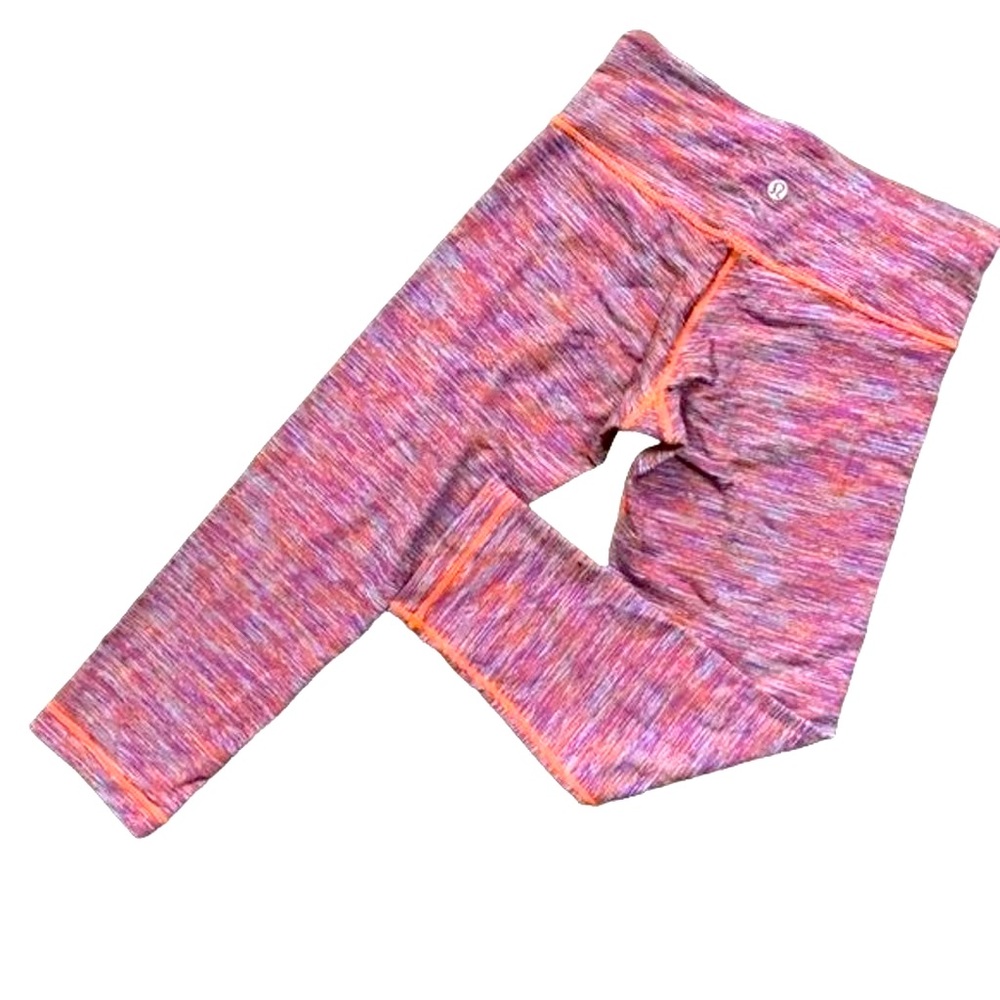 Lululemon Rainbow Striped Wunder Under cropped size 4